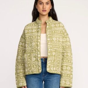 Billabong Folk Story Olive Green Patterned Women's Jacket